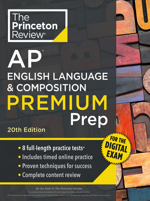Cover image for Princeton Review AP English Language & Composition Premium Prep, 20th Edition